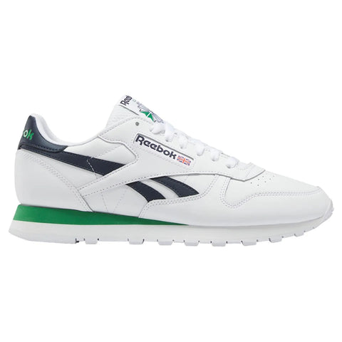 REEBOK CL LEATHER SHOE - WHITE/NAVY/GREEN - GY9748