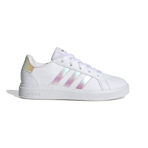 ADIDAS GRAND COURT LIFESTYLE LACE TENNIS SHOES - WHT/SILVER - GY2326
