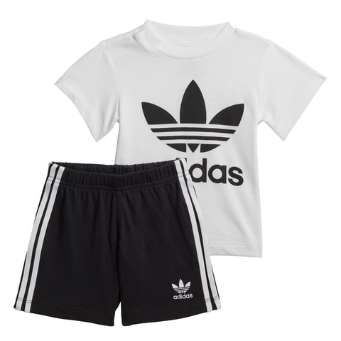 Adidas Trefoil Shorts Tee Set - White/Black